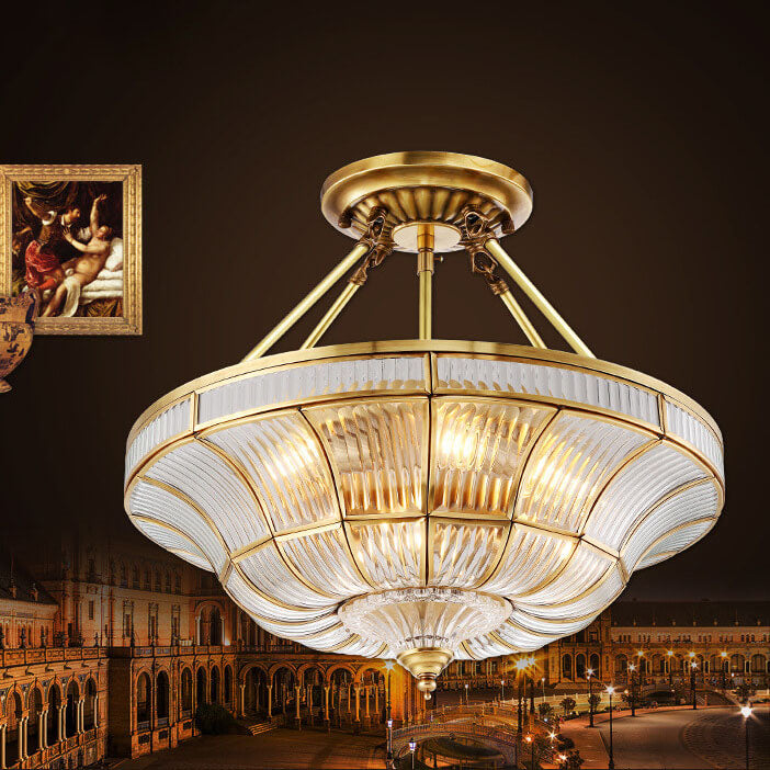 Modern Lights Luxury All-copper 3/6-Light Flush Mount Ceiling Light