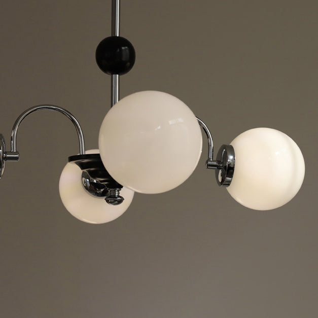 Lustre en verre cuivre traditionnel français Orb 3/4/5 lumières pour salon 