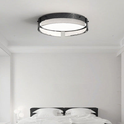 Modern Minimal Round Copper Glass LED Flush Mount Lighting