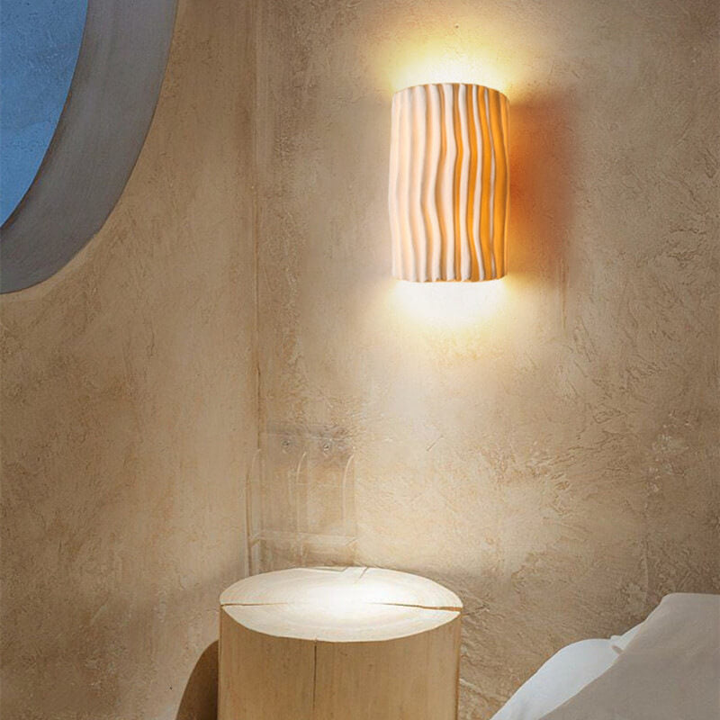 Nordic Creative Corrugated Resin Tile Shade 2-Light Wall Sconce Lamp