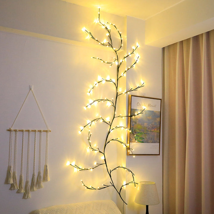 Guirnalda de luces LED decorativas de ratán en forma de rama de estilo minimalista moderno 