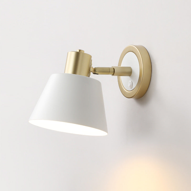 Modern Minimalist Pure White Hardware 1-Light Wall Sconce Lamp