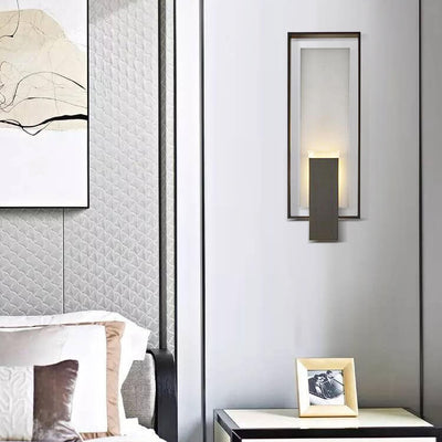 Modern Minimalist Black Iron Frame LED Wall Sconce Lamp