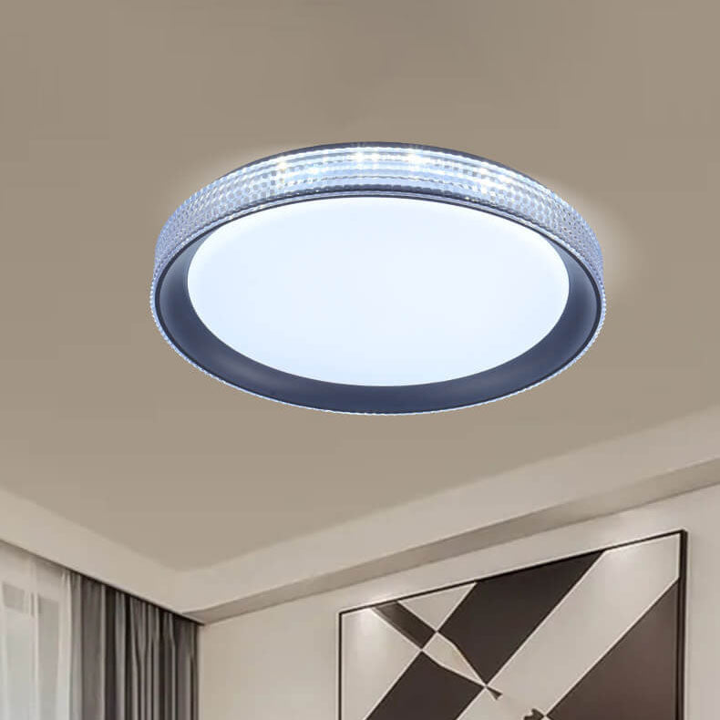 Modern Luxury Crystal Water Wave Diamond Circle LED Flush Mount Ceiling Light