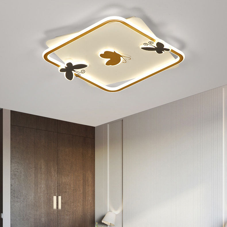 Moderne minimalistische runde quadratische Eisen-Aluminium-Acryl-LED-Deckenleuchte für das Wohnzimmer 