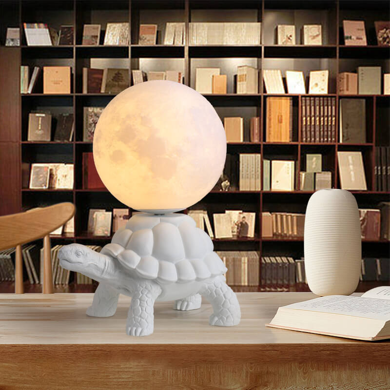 Nordic Creative Turtle Shape Moon Resin 1-Light Table Lamp