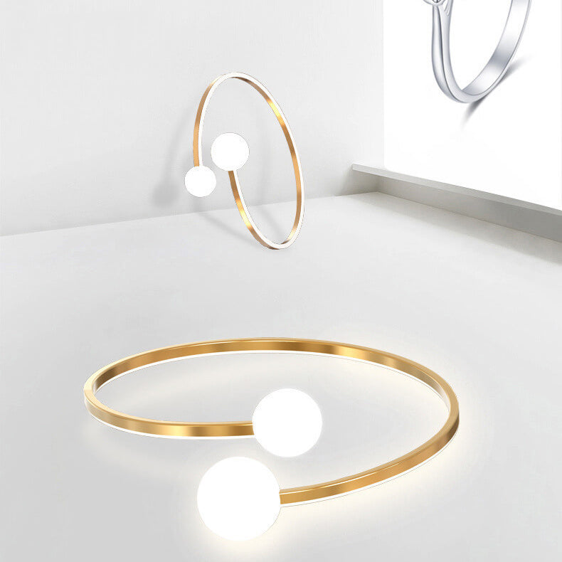 Nordic Light Luxury Creative Open Ring Design LED Chandelier