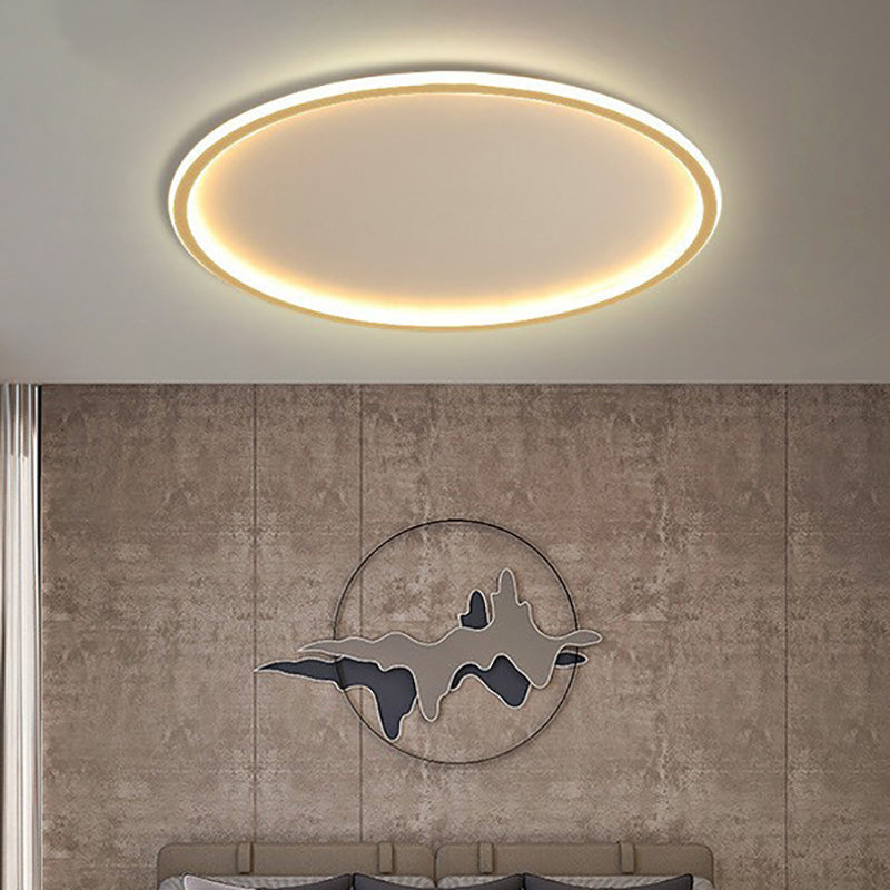 Modern Minimalist Aluminum Geometric Circle Silicone Shade LED Flush Mount Ceiling Light For Living Room