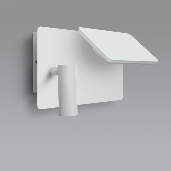Moderne minimalistische quadratische LED-Wandleuchte aus Aluminium mit flachem Spot für Wohnzimmer &amp; Schlafzimmer 