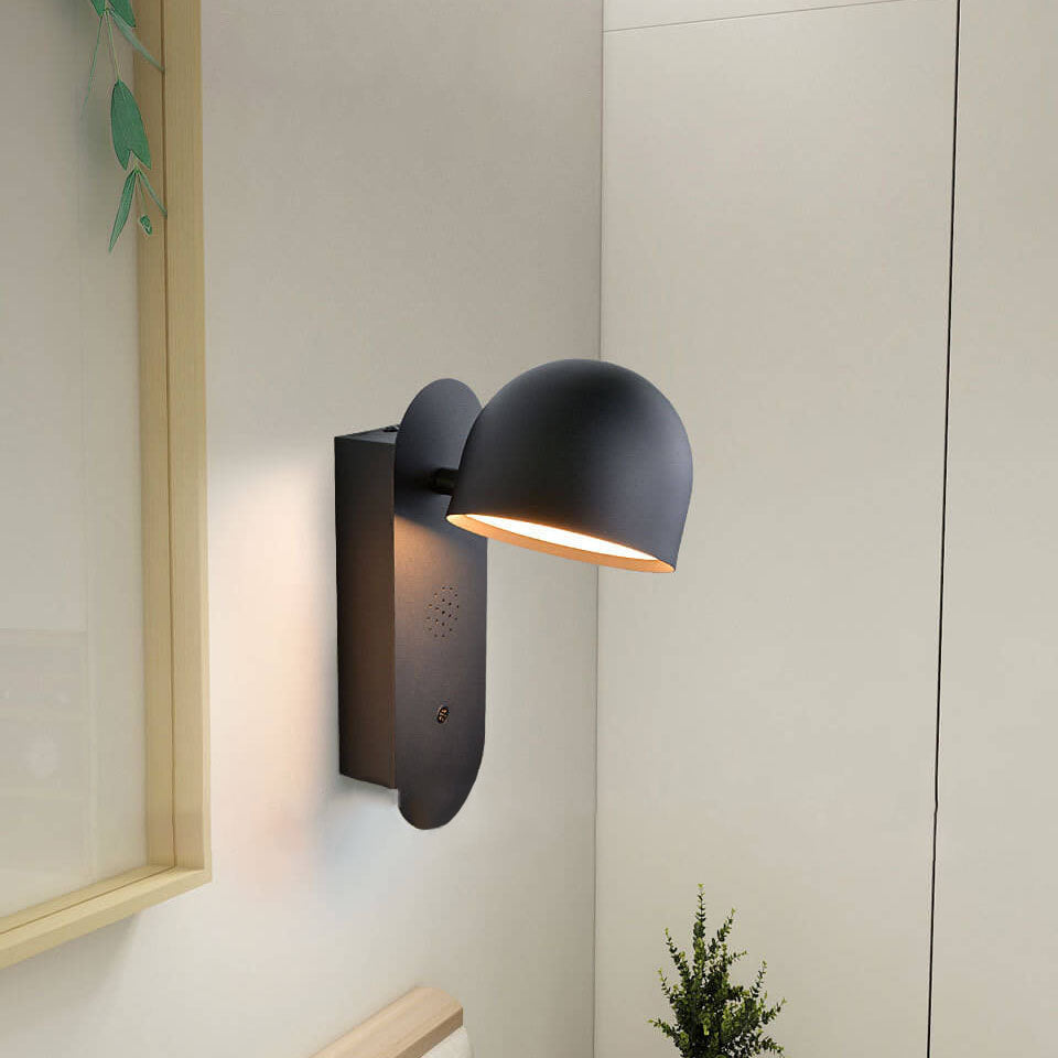Lampe murale LED en acrylique avec contrôle vocal et tête ronde de couleur unie moderne 