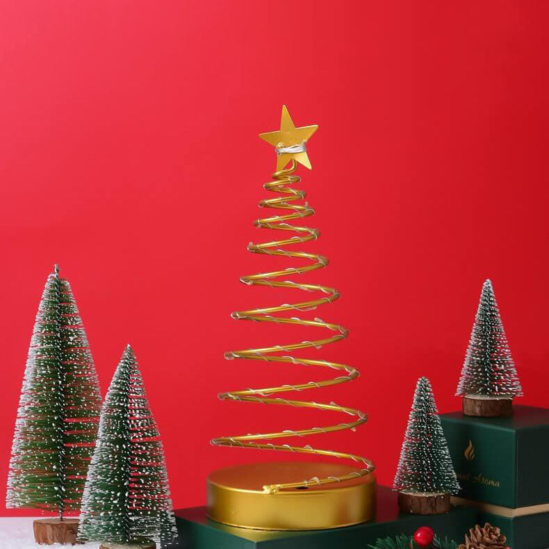 Lampe de table moderne créative en spirale étoilée de Noël décorative pour la nuit 