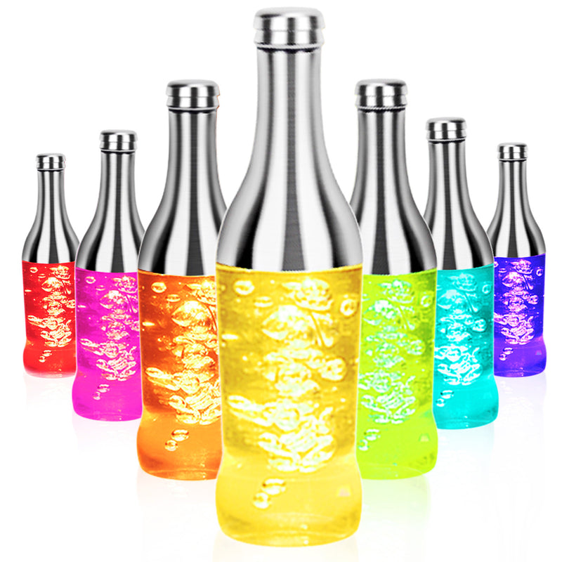 Lampe de table moderne créative à LED RGB colorée en forme de bouteille de vin 