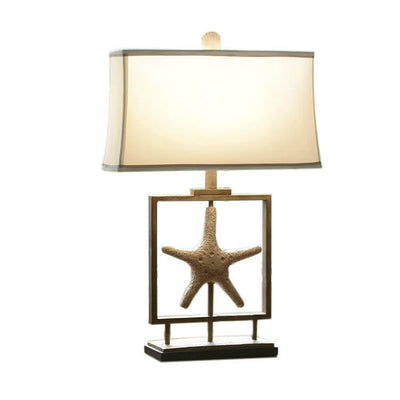 Vintage Stoff Marine Starfish Base 1-Licht Tischlampe