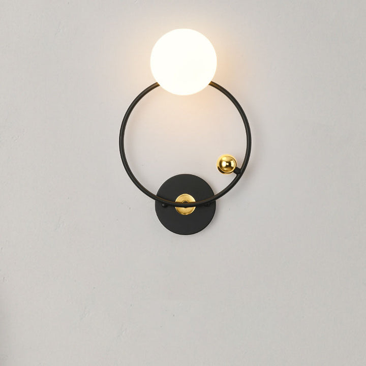 Nordische minimalistische runde Kugeleisen-Glas-Wandleuchte mit 1 Licht 