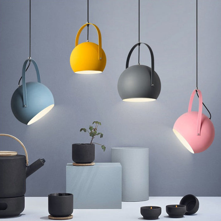 Zeitgenössische kreative Macaron Orb Aluminium 1-Licht Pendelleuchte für Schlafzimmer 