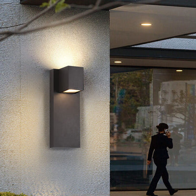 Outdoor Minimalist Cube Square Plate Aluminum LED Waterproof Rainproof Wall Sconce Lamp