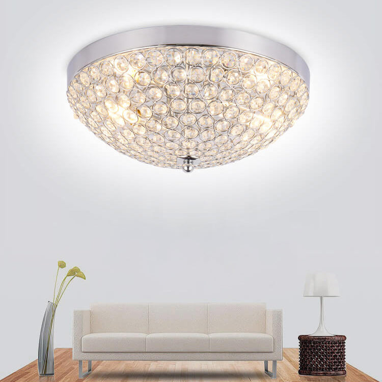 Modernes Kristallkuppel-Design, rund, dekorative 2-Licht-Unterputzleuchte 