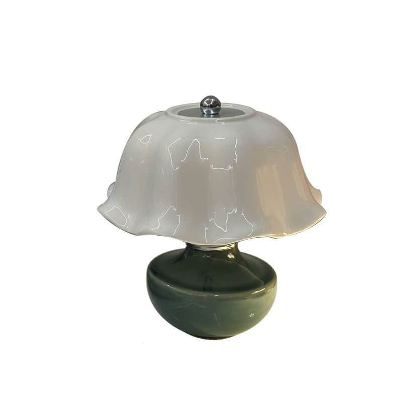 Moderne minimalistische dekorative florale Keramik-LED-Tischlampe 