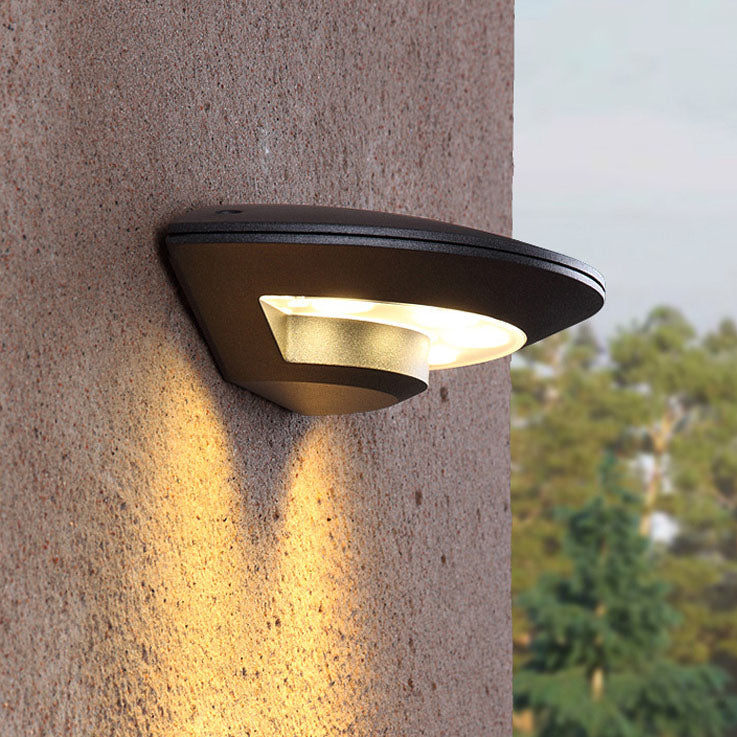 مصباح حائط مقاوم للماء بتصميم عصري ومبدع على شكل صحن طائر مستدير LED للاستخدام الخارجي 