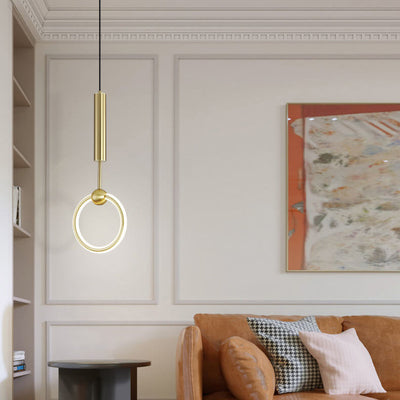 Nordic Luxury Gold Circle Ring LED Pendant Light