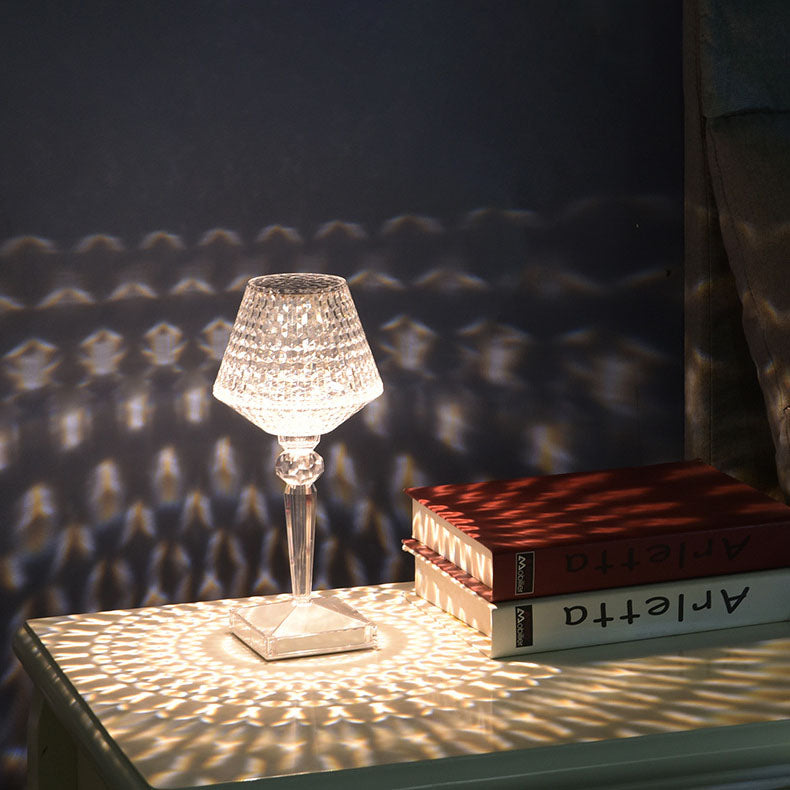 Creative Crystal Wine Glass Acrylic LED Night Light Decorative Table Lamp