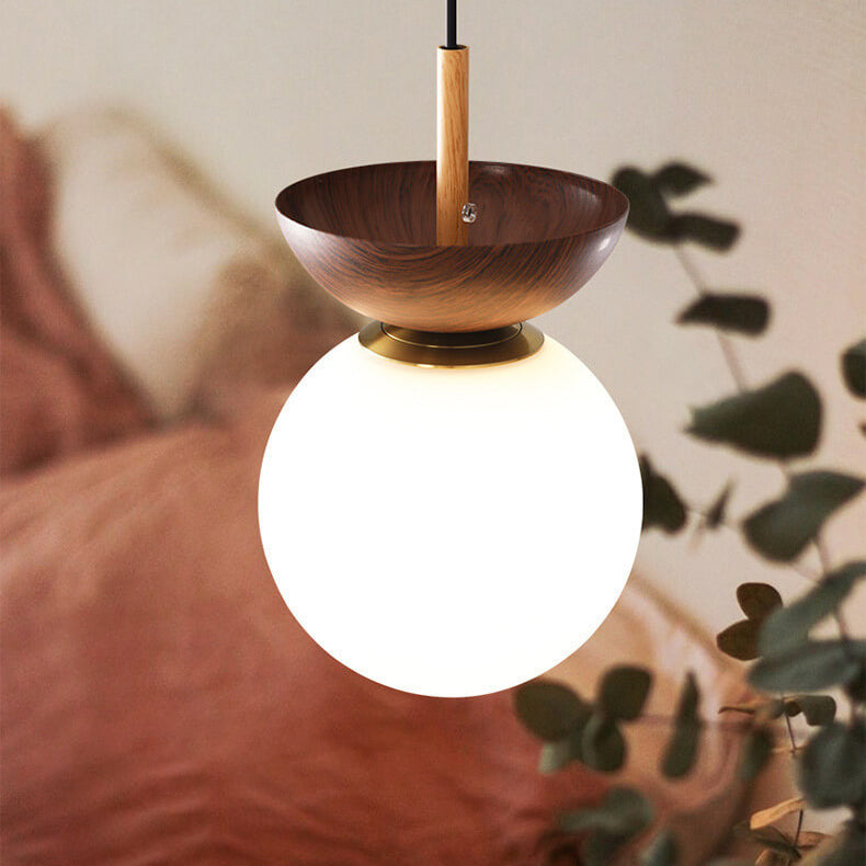 Modern Minimalist Glass Iron Orb 1-Light Semi-Flush Mount Light/Pendant Light for Living Room