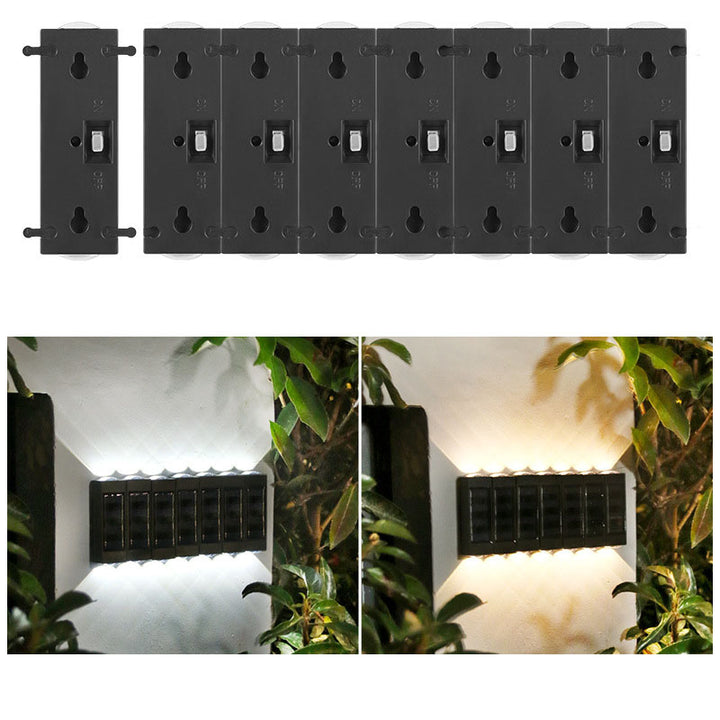 Aplique de pared LED solar exterior impermeable de tira larga de ABS y PC de estilo minimalista moderno para exterior 