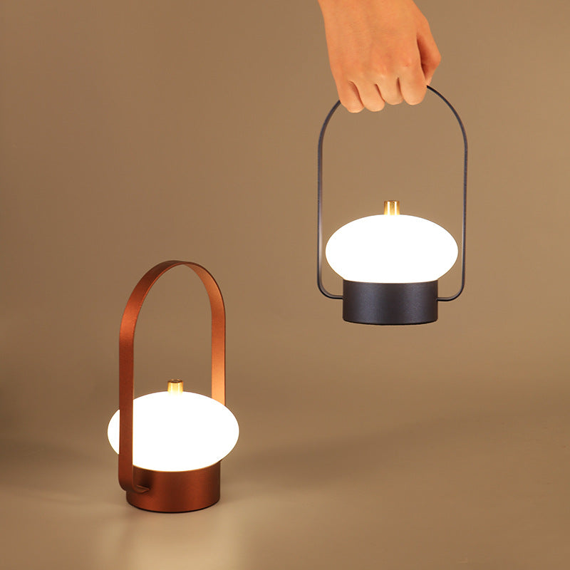 Modern Minimalist Aluminum Iron PE Portable Night Light Outdoor Rechargeable LED Table Lamp