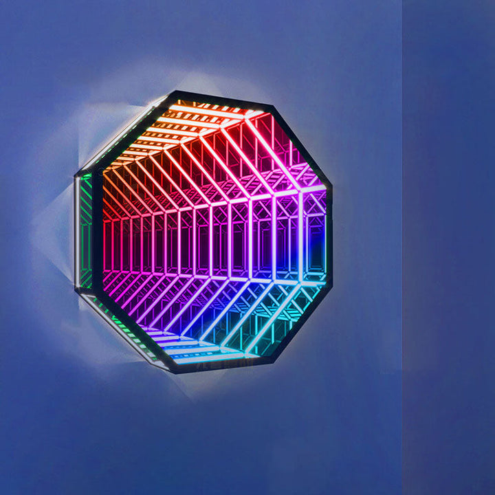 Lampe murale décorative créative à LED hexagonale/octogonale RVB 