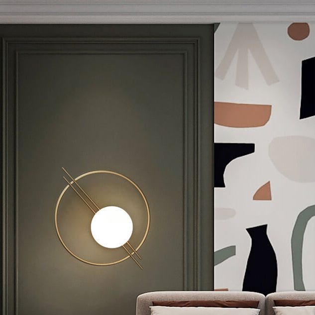 Lámpara de Aplique de Pared LED de Arte de Bola de Vidrio Redonda Minimalista Moderna 