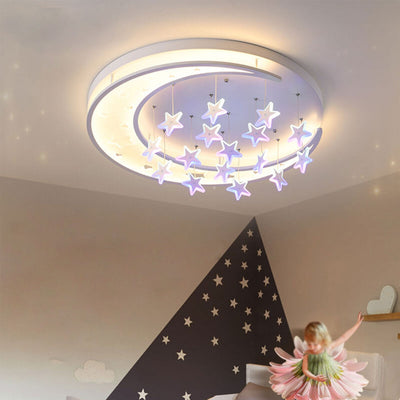 Modern Creative Star Hanging Round LED Flush Mount Ceiling Light