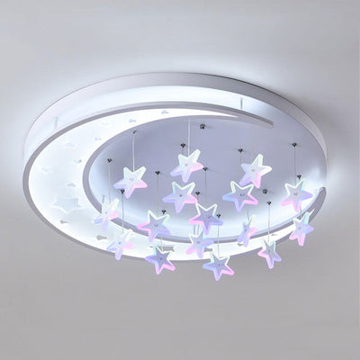 Modern Creative Star Hanging Round LED Flush Mount Ceiling Light