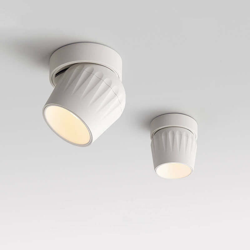 Modern Minimalist Aluminum Adjustable Angle LED Spotlight Semi-Flush M ...