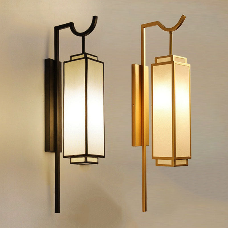Applique Murale Moderne en Fer Vintage avec Tissu, 1 Lumière 