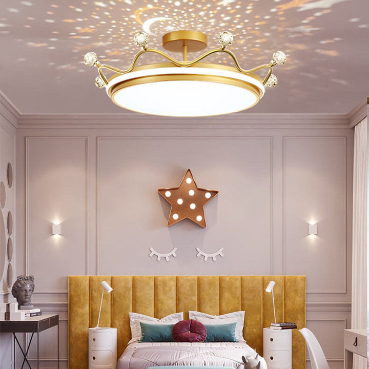 Zeitgenössische kreative Kinder Krone Eisen Acryl LED Deckenleuchte für das Schlafzimmer 