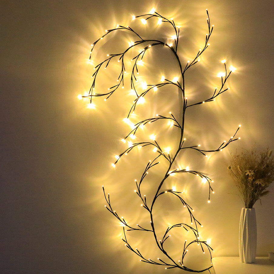 Guirnalda de luces LED decorativas de ratán en forma de rama de estilo minimalista moderno 
