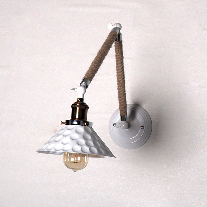 Aplique de pared plegable tipo granero industrial contemporáneo blanco de 1 luz para pasillo 