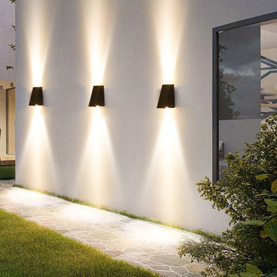 Simple Solar Bright Geometric Square Outdoor Waterproof LED Wall Sconce Lamp