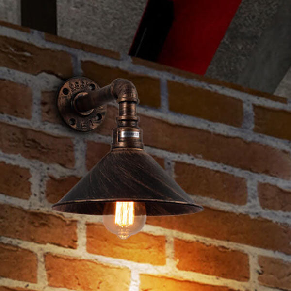 Vintage Industrial Iron 1-Light Wall Sconce Lamp