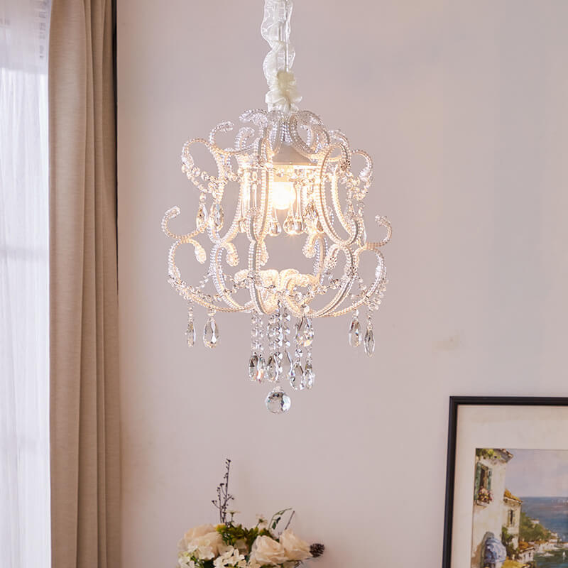 Nordic Light Luxury Arc Crystal Glass 1-Light Pendant Light
