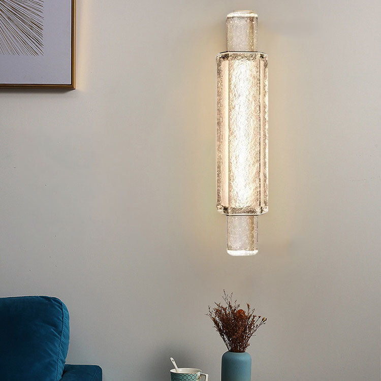 مصباح حائط LED عمودي زجاجي بحبوب الماء الفاخرة الحديثة لغرفة النوم 