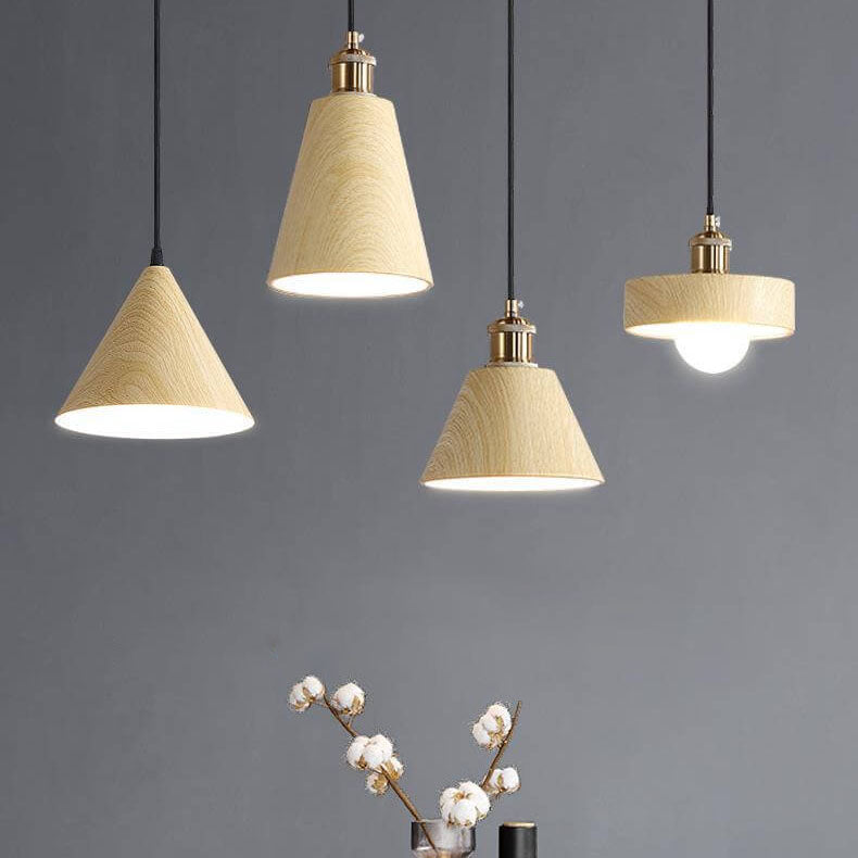 Moderne Minimalistische Wabi-Sabi Log Rundmund 1-Licht Pendelleuchte 