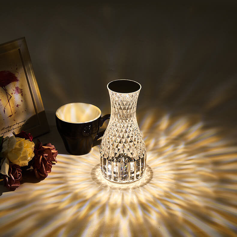 Vase Créatif Moderne Acrylique USB Rechargeable Lampe de Table à LED Tactile 
