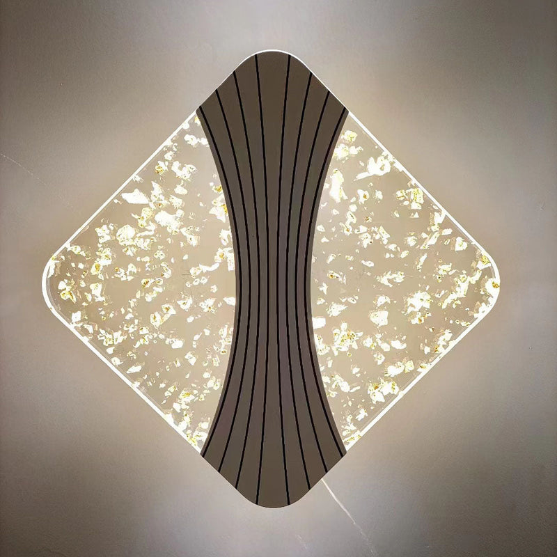 Applique Murale LED en Acrylique avec Matériel en Diamant Rond Minimaliste Moderne pour Chambre 