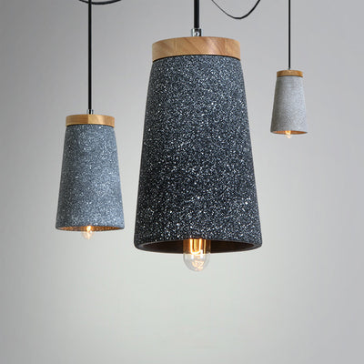 Industrial Vintage Column Cone Cement 1-Light Pendant Light