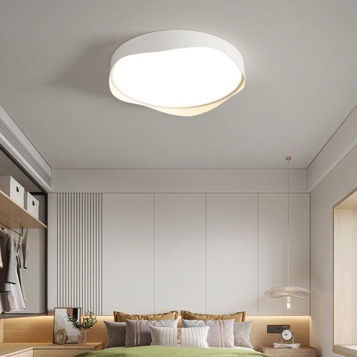 Modern Minimalist Round Curve Border Iron Acrylic LED Flush Mount Ceiling Light for Living Room