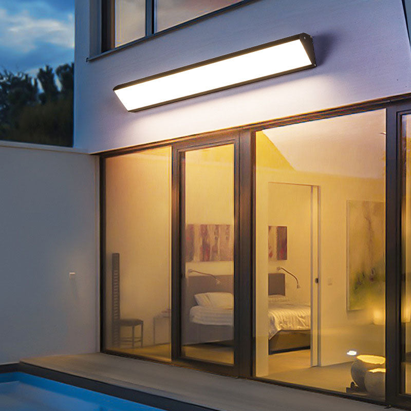 Contemporary Industrial Rectangular Aluminum PC Waterproof LED Wall Sconce Lamp For Outdoor Patio