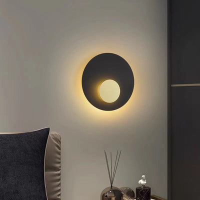 Moderne minimalistische Eisenrunde flache LED-Wandleuchte für das Schlafzimmer 