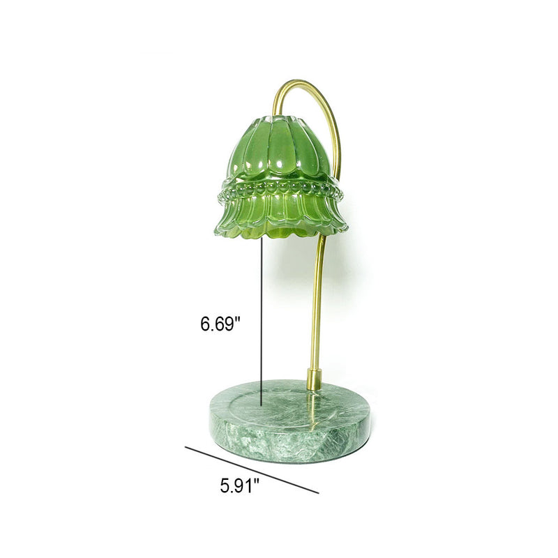 Modern Green Glass Marble 1-Light Melting Wax Table Lamp