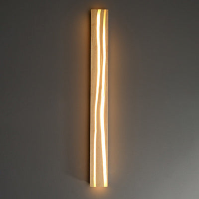 Modern Chinese Long Solid Wood Bar Wall Sconce Lamp